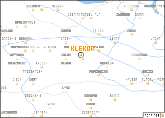 map of Klękor