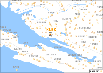 map of Klek