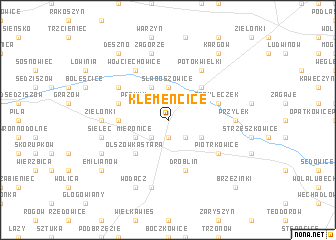 map of Klemencice