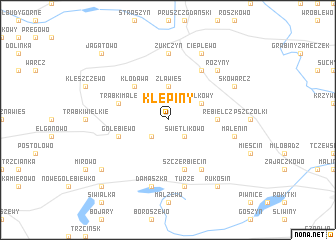 map of Klępiny