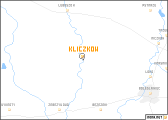 map of Kliczków