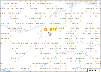 map of Klínec