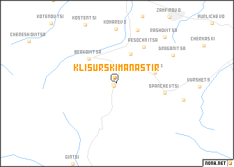 map of Klisurski Manastir