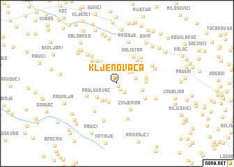 map of Kljenovača