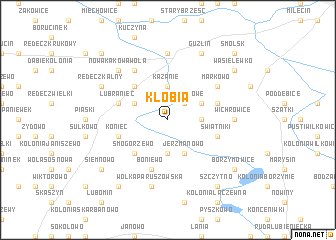 map of Kłobia