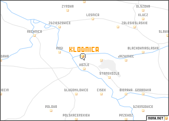 map of Kłodnica