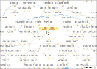 map of Klonówek