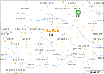 map of Klopce