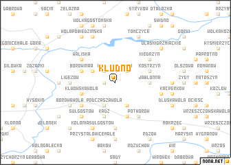 map of Kłudno