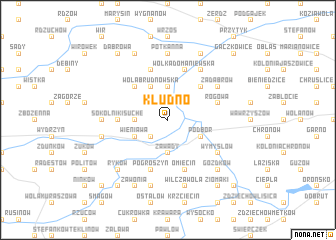 map of Kłudno
