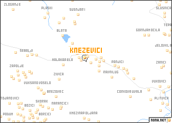 map of Kneževići