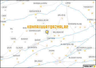 map of Köhnǝ Xudat Qazmalar