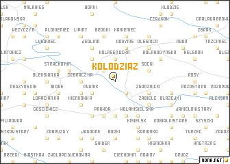 map of Kołodziąz