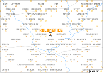 map of Koloměřice