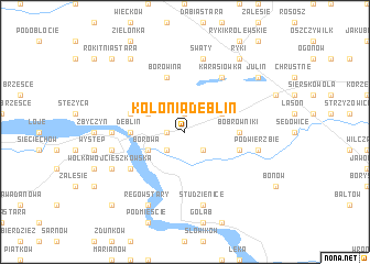 map of Kolonia Dęblin