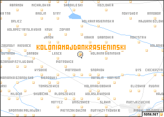 map of Kolonia Majdan Krasieniński