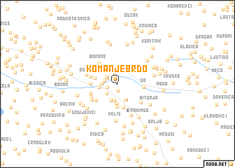 map of Komanje Brdo