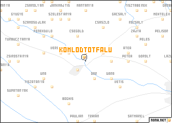 map of Komlódtótfalu