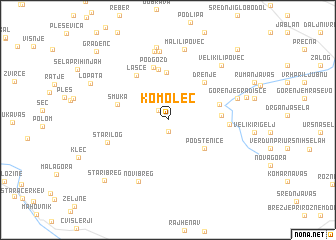 map of Komolec