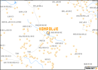 map of Kompolje