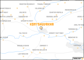 map of Komyshuvakha