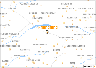 map of Končanica