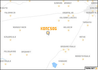 map of Köncsög