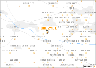 map of Kończyce