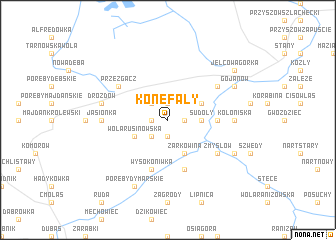 map of Konefały