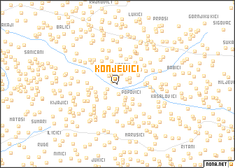 map of Konjevići