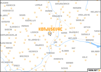 map of Konjuševac