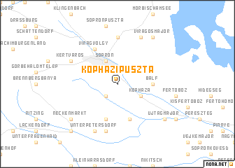 map of Kópházipuszta