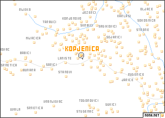 map of Kopjenica