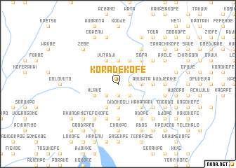 map of Koradekofe