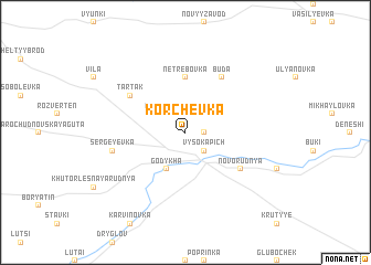 map of Korchëvka