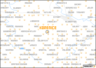 map of Kořenice