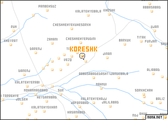 map of Koreshk