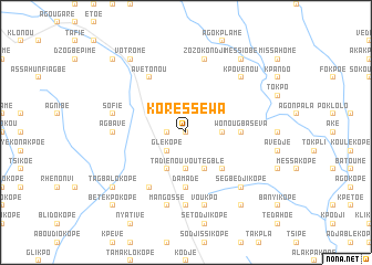 map of Korésséwa