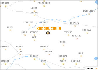 map of Korģeļciems