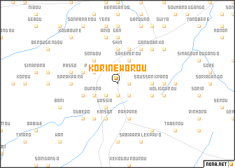 map of Koriné-Worou