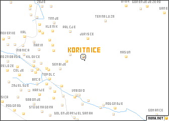 map of Koritnice