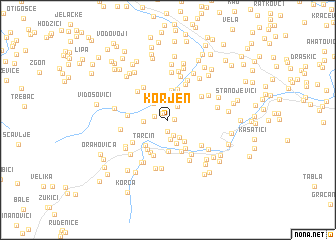 map of Korjen