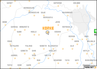 map of Kʼorkē