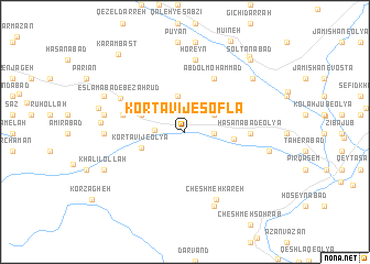 map of Kortavīj-e Soflá