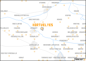 map of Körtvélyes