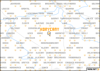 map of Korycany