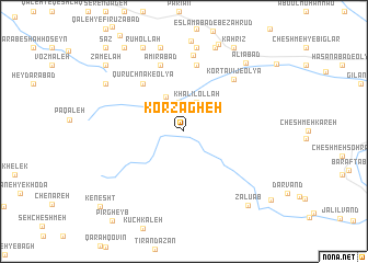 map of Kor Zāgheh