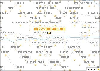 map of Korzybie Wielkie