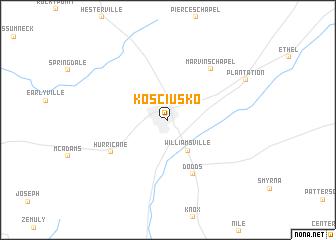 map of Kosciusko