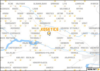 map of Košetice